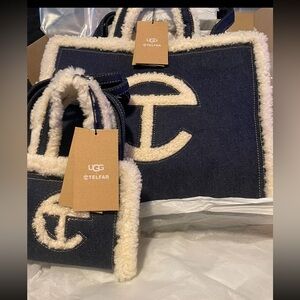 Telfar x denim ugg medium tote